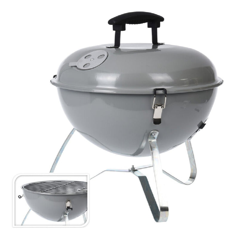 BBQ Portable Charcoal Barbecue Round Grey - BBQ - CHARCOAL - Beattys of Loughrea