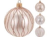 DSK XMAS BALL GLASS 80MM SWIRL ASST AVG100010 - XMAS BAUBLES - Beattys of Loughrea