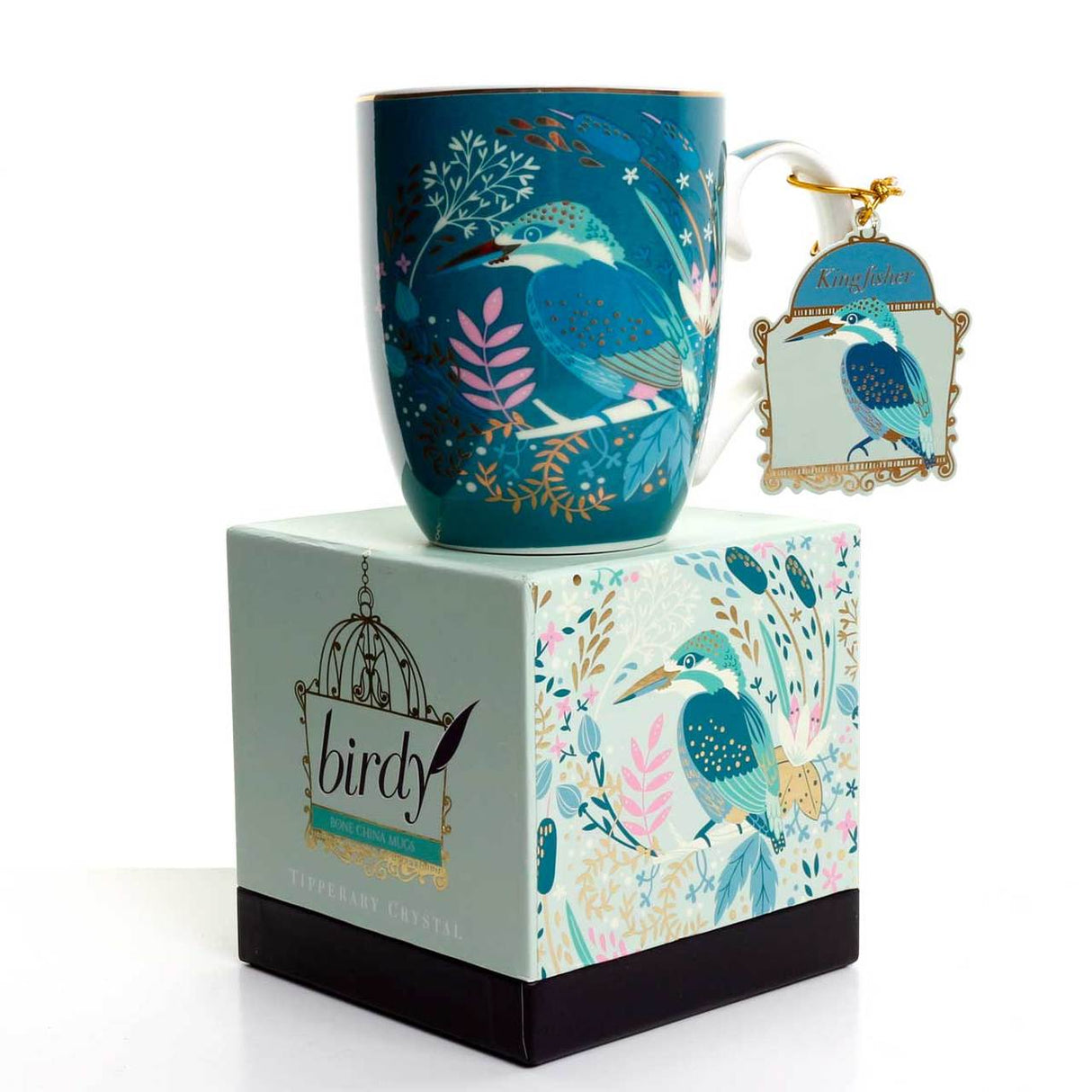 Tipperary Crystal Single Birdy Mug - Kingfisher - MUG SETS - Beattys of Loughrea