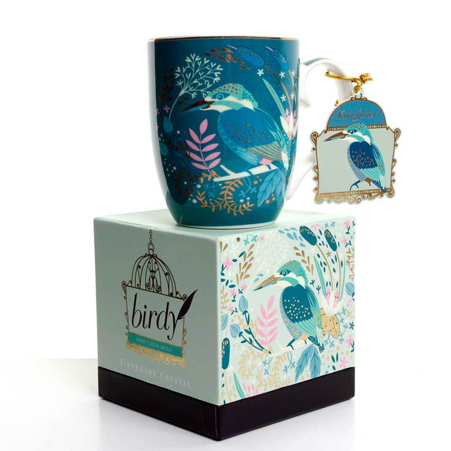 Tipperary Crystal Single Birdy Mug - Kingfisher - MUG SETS - Beattys of Loughrea