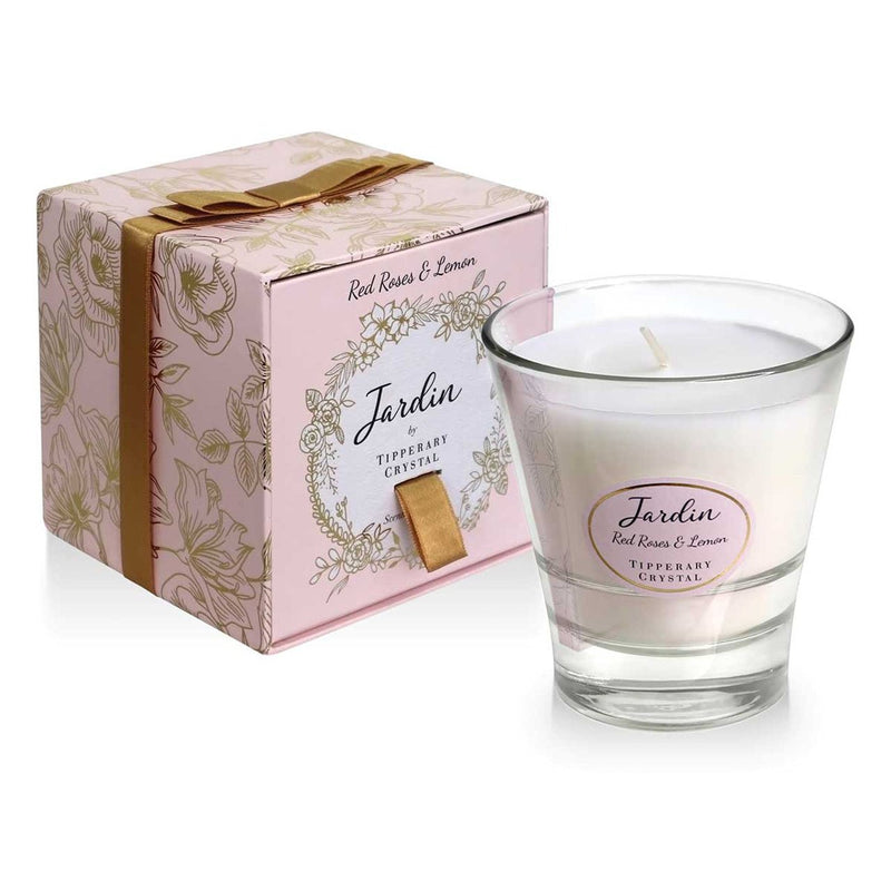 TIPPERARY CRYSTAL Red Roses & Lemon Jardin Collection Candle - CANDLES - Beattys of Loughrea