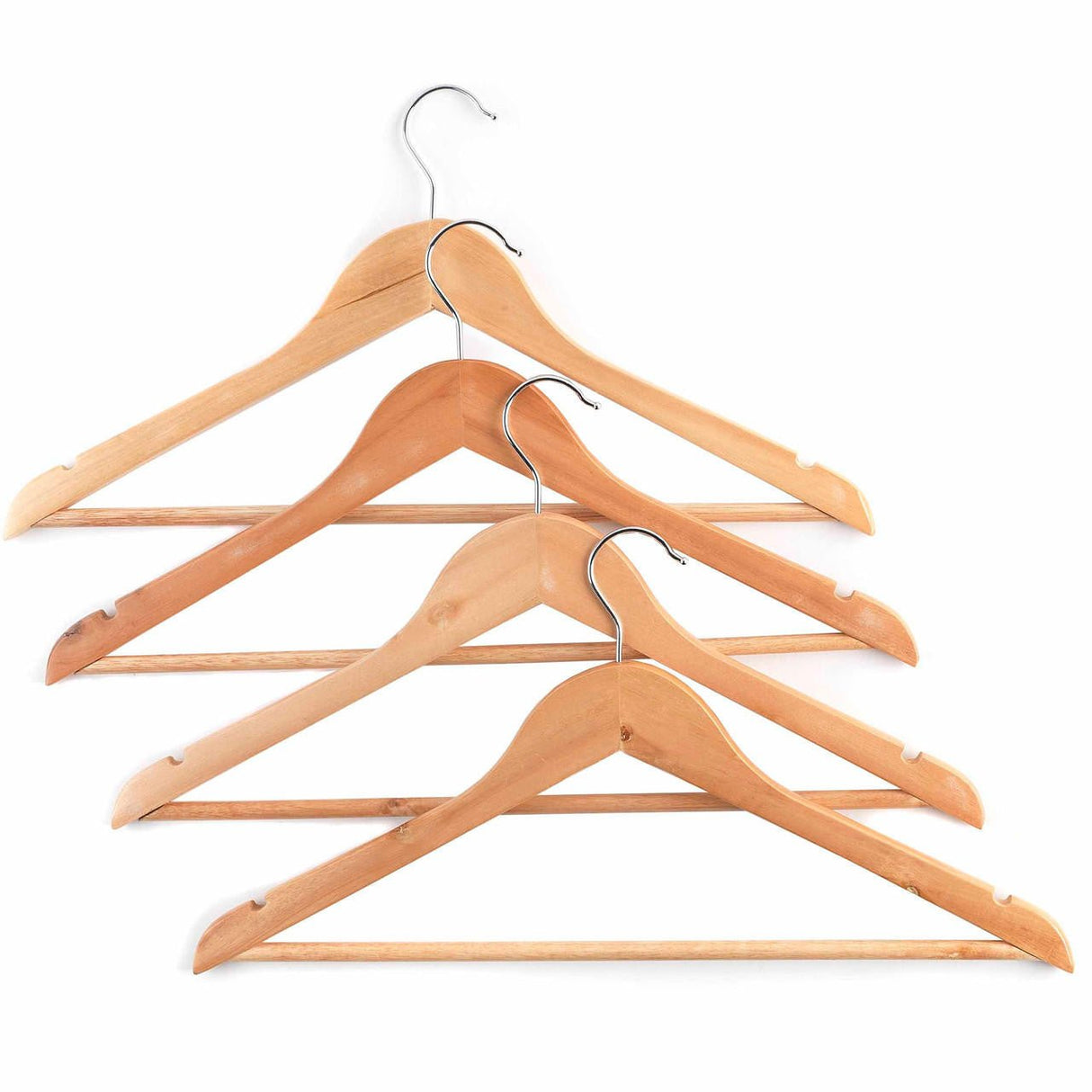 Beldray Wooden Coat Hangers Set of 4 - H/H - CLOTHES PEG/COAT HANGER/WALKING STICK..ETC - Beattys of Loughrea