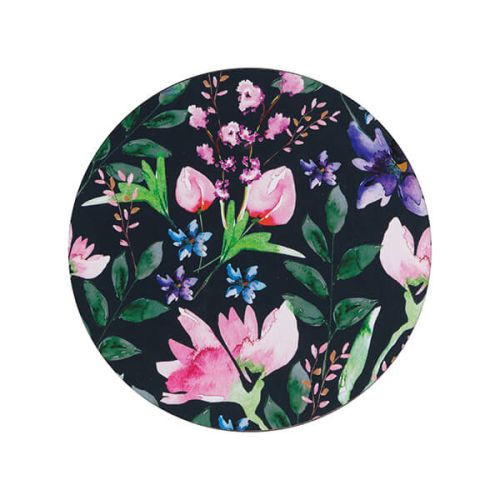 Denby Set Of 6 Dark Floral Round Coasters - TABLEMATS/COASTERS - Beattys of Loughrea