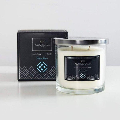 Newgrange Living Fresh Linen Luxury 2 Wick Candle - CANDLES - Beattys of Loughrea