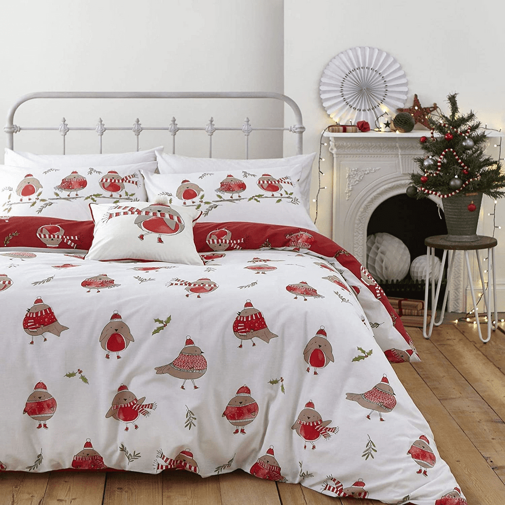 Catherine Lansfield Robins Duvet Cover Set Kingsize - DUVET COVERS - Beattys of Loughrea