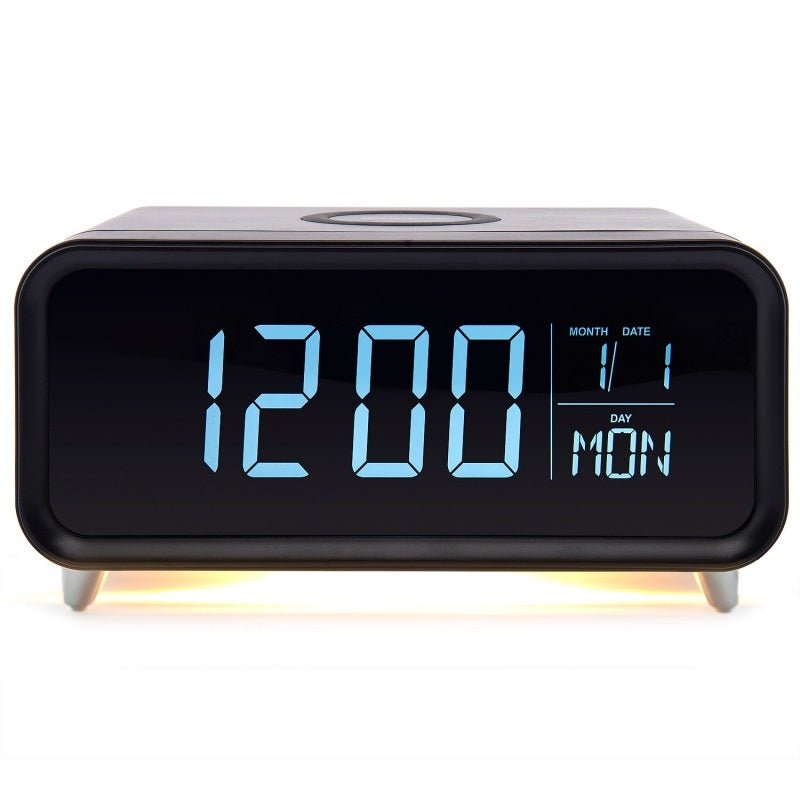 Groove Alarm Clock with Wireless Charging & Night Light Black - CLOCK RADIO / DIGITAL CLOCKS - Beattys of Loughrea