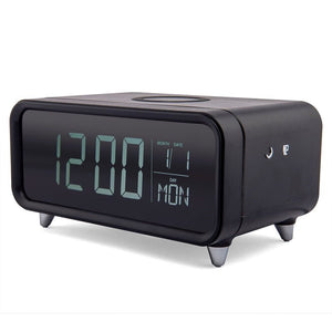 Groove Alarm Clock with Wireless Charging & Night Light Black - CLOCK RADIO / DIGITAL CLOCKS - Beattys of Loughrea