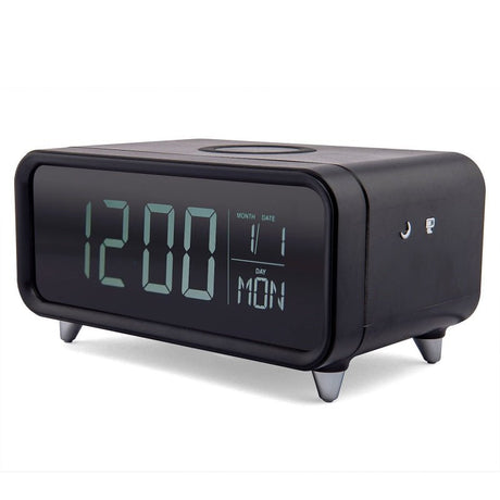 Groove Alarm Clock with Wireless Charging & Night Light Black - CLOCK RADIO / DIGITAL CLOCKS - Beattys of Loughrea