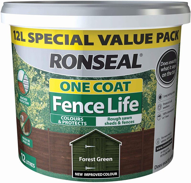 Ronseal One Coat Fence Life - 12 Litre Harvest Gold - VARNISHES / WOODCARE - Beattys of Loughrea