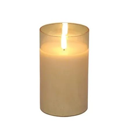 Led Gold Candle 7.5 X12.5Cm - XMAS CANDLES - Beattys of Loughrea