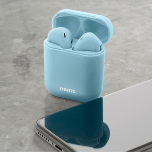 Streetz True Wireless Stereo Earbuds with Charging Case - Blue - HEADPHONES / EARPHONES/ MICROPHONE - Beattys of Loughrea