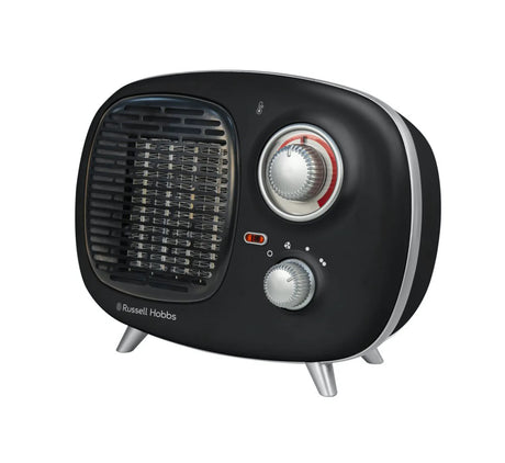 Russell Hobbs Retro Ceramic 1Kw Fan Heater Black - FAN HEATERS - Beattys of Loughrea