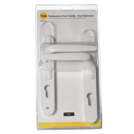 Yale Essentials Replacement Short Backplate Handle White - LEVER HANDLES/SUFFOLK LATCH - Beattys of Loughrea