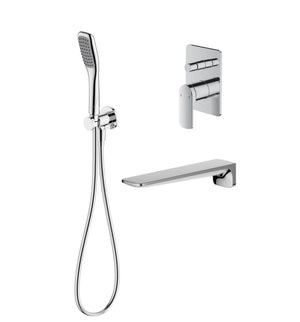 Aqualla Fuse Wall Mounted Bath Shower Mixer Chrome - BATH/SHOWER MIXER TAP - Beattys of Loughrea