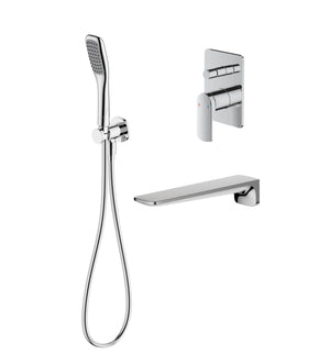Aqualla Fuse Wall Mounted Bath Shower Mixer Chrome - BATH/SHOWER MIXER TAP - Beattys of Loughrea
