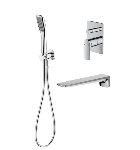 Aqualla Fuse Wall Mounted Bath Shower Mixer Chrome - BATH/SHOWER MIXER TAP - Beattys of Loughrea