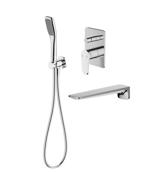 Aqualla Linea Wall Mounted Bath Shower Mixer Chrome - BATH/SHOWER MIXER TAP - Beattys of Loughrea