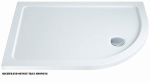 Flair Offset Quadrant Shower tray - Right 1000mmx900mm - TRAYS/WASTES - Beattys of Loughrea