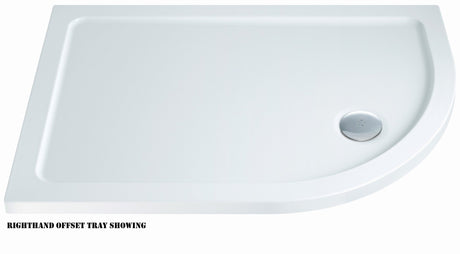 Flair Offset Quadrant Shower tray - Right 1000mmx900mm - TRAYS/WASTES - Beattys of Loughrea