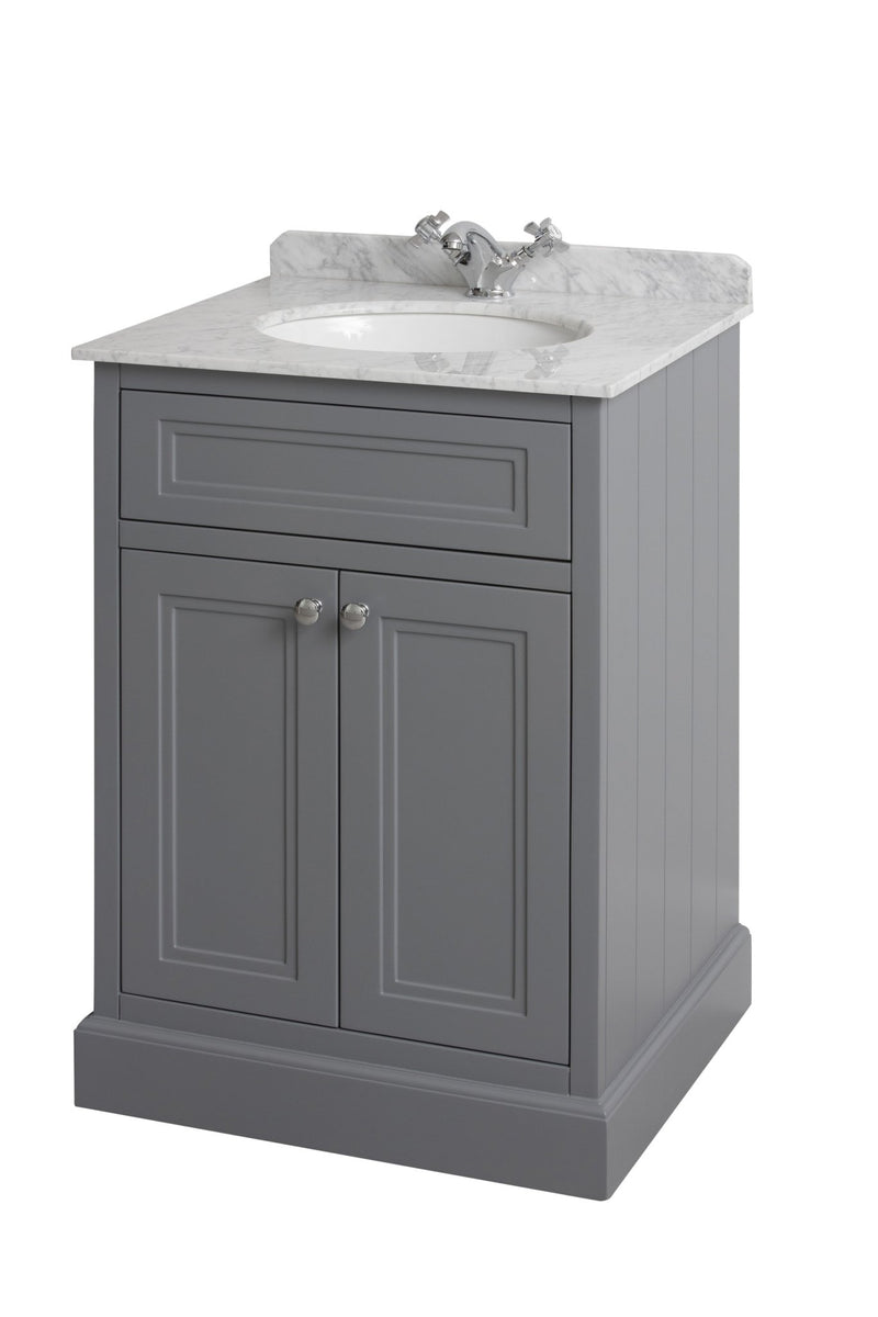 Bathroom Studio Charlotte 60cm Slate Grey/White Marble Unit & Basin - VANITY UNITS - Beattys of Loughrea