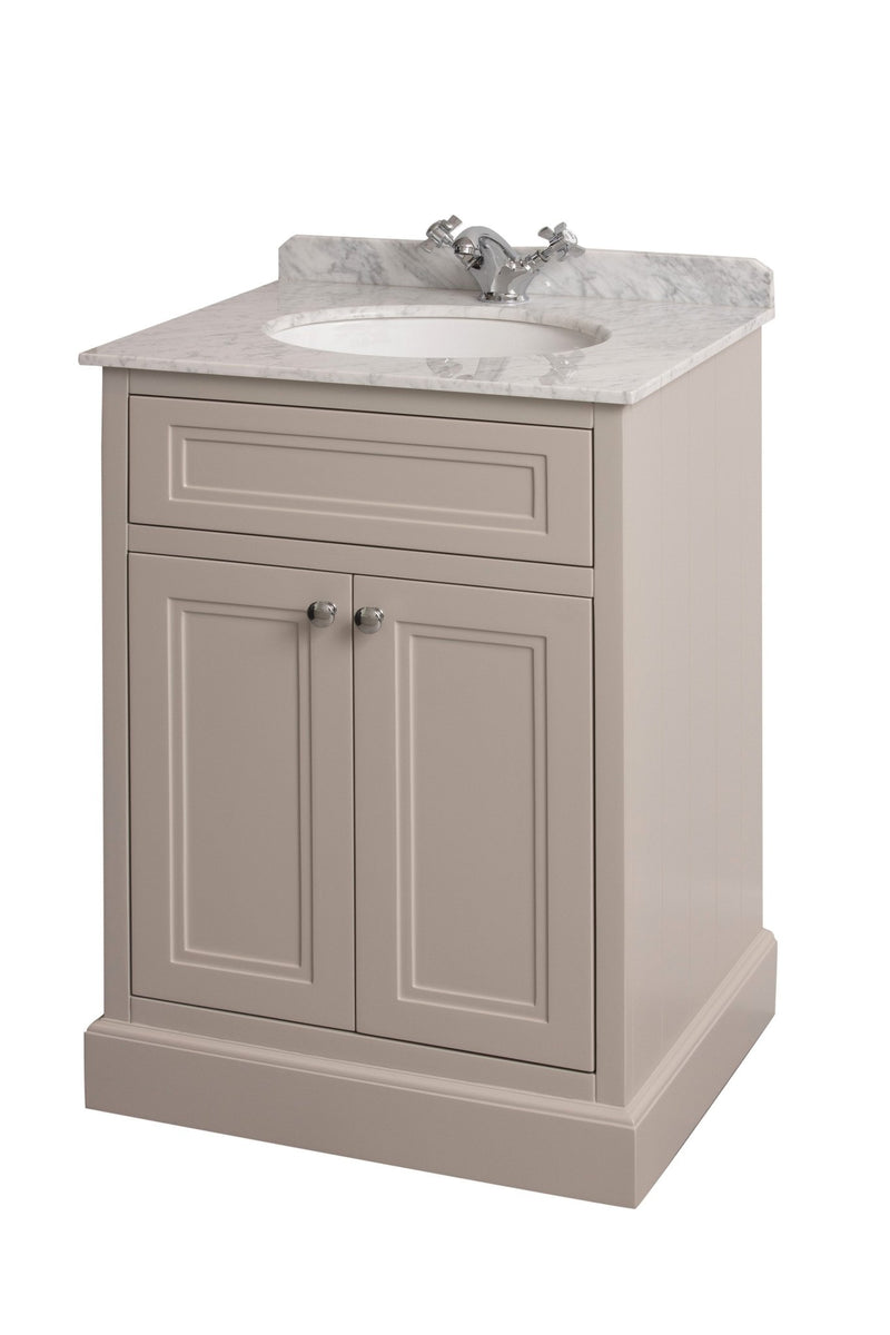 Bathroom Studio Charlotte 60cm Stone White/White Marble Unit & Basin - VANITY UNITS - Beattys of Loughrea