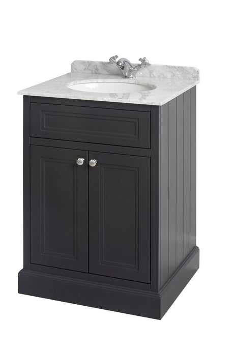 Bathroom Studio Charlotte 60cm Anthracite/White Marble Unit & Basin - VANITY UNITS - Beattys of Loughrea