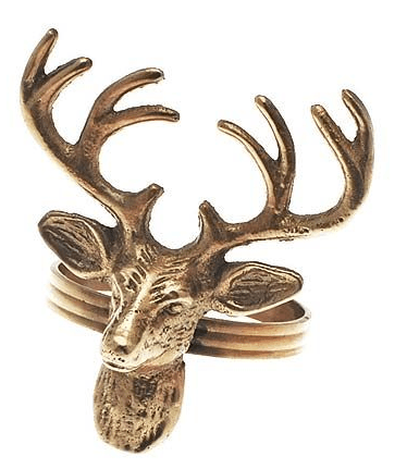 Stag Napkin Ring Brass - GENERAL LOOSE WARE - Beattys of Loughrea