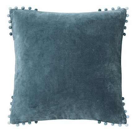 Velvet Feather Filled Cushion Slate Blue 43X43Cm - CUSHIONS/COVERS - Beattys of Loughrea