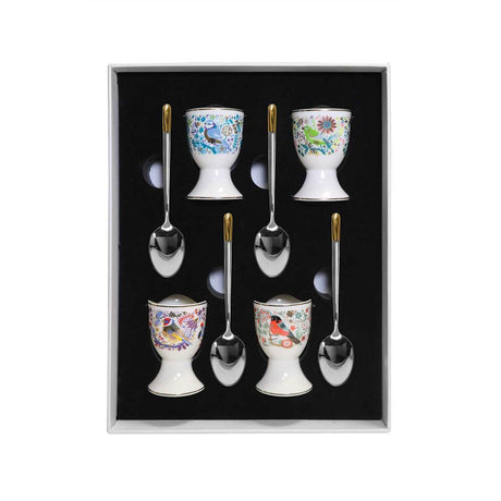 Tipperary Crystal Birdy Set of Four Egg Cups and Spoons - Beattys of Loughrea | www.beattys.ie