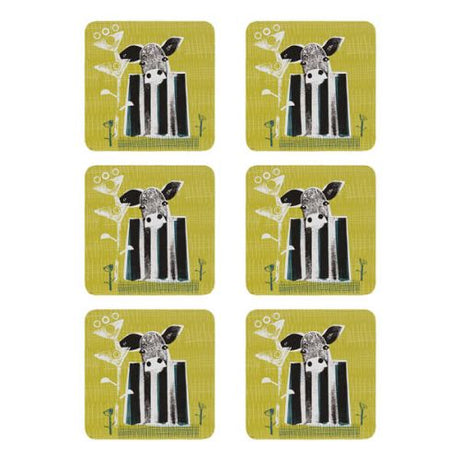 Denby Set Of 6 Cow Coasters - TABLEMATS/COASTERS - Beattys of Loughrea