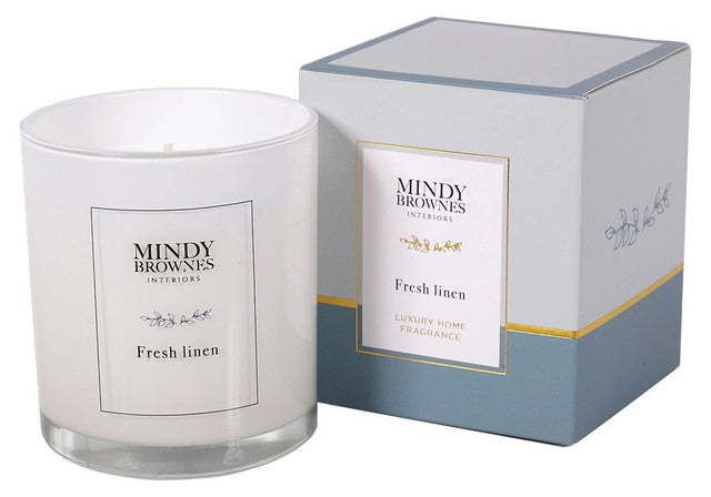 Mindy Brownes Fresh Linen Candle - CANDLES - Beattys of Loughrea