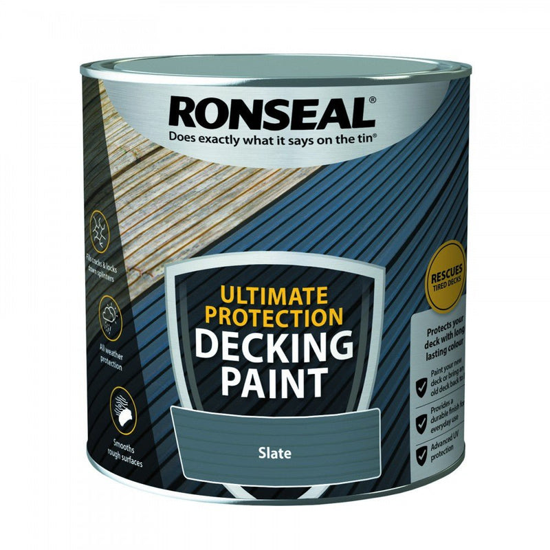 Ronseal Ultimate Protection Decking Paint Slate 2.5 Litre - VARNISHES / WOODCARE - Beattys of Loughrea
