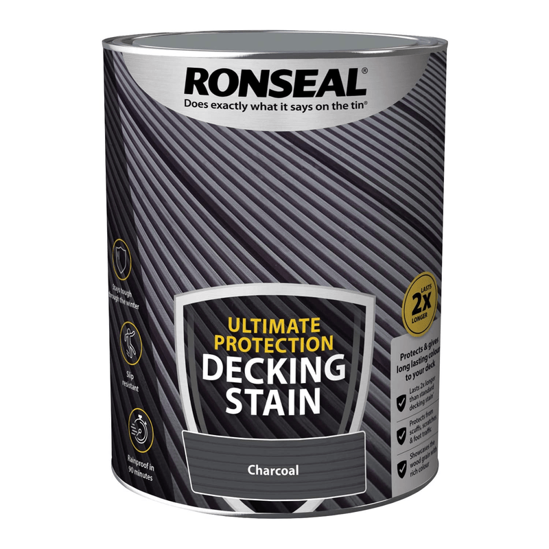 Ronseal Ultimate Protection Decking Paint Charcoal 5 Litre - VARNISHES / WOODCARE - Beattys of Loughrea