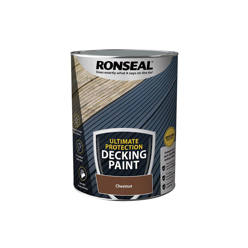 Ronseal Ultimate Protection Decking Paint Chestnut 5 Litre - VARNISHES / WOODCARE - Beattys of Loughrea