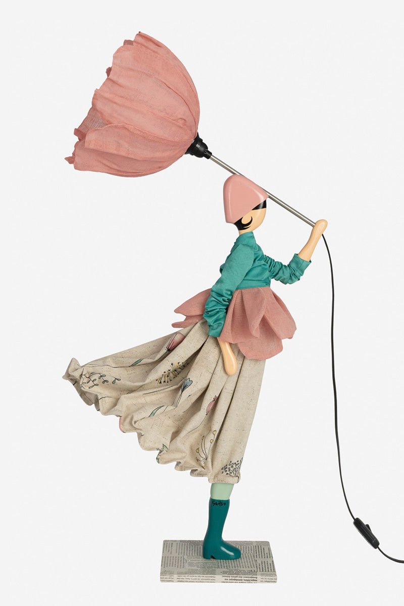 Little Girl 'Ermina' Umbrella Table Lamp - TABLE/BEDSIDE LAMPS - Beattys of Loughrea