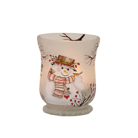 Snowman Hurricane 11cm - CANDLE HOLDERS / Lanterns - Beattys of Loughrea