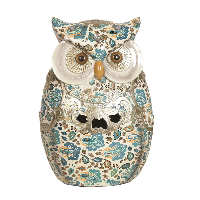 Blue Decorative Owl 23cm - SOLAR / GARDEN ORNAMENTS - Beattys of Loughrea