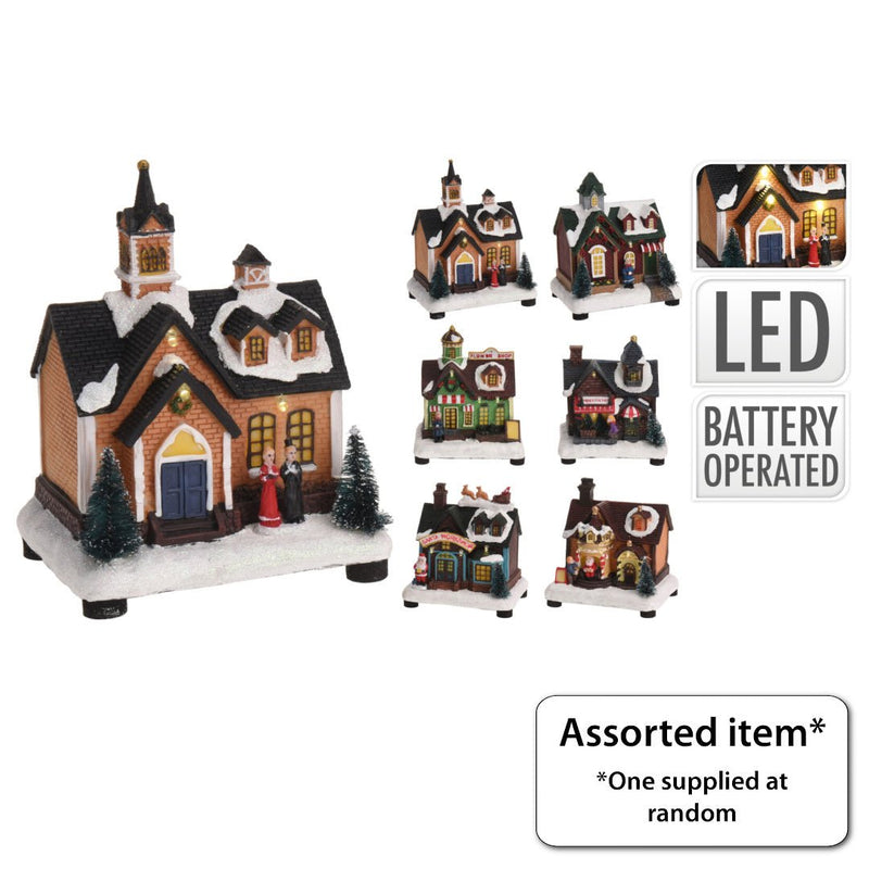 Xmas Scene Decoration Small - XMAS CERAMIC WOOD RESIN GLASS ORNAMENTS - Beattys of Loughrea