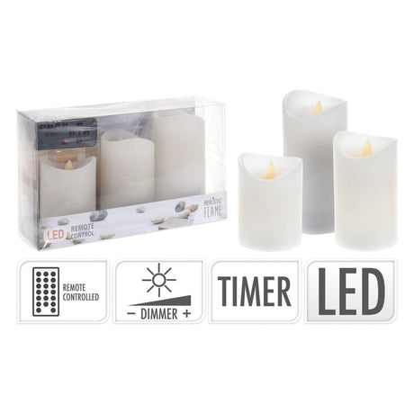 Set of 3 Remote Control LED Candles - BATTERY LED CANDLES - Beattys of Loughrea