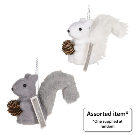 Hanging Squirrel Decoration 14cm - XMAS HANGING DECOS - Beattys of Loughrea