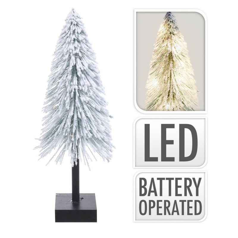 Xmas Tree with Snow & LED 40cm - XMAS ROOM DECORATION LARGE AND LIGHT UP - Beattys of Loughrea
