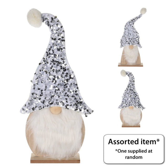 Santa with Sequins Standing Decoration 32cm - XMAS SOFT DECOS - Beattys of Loughrea
