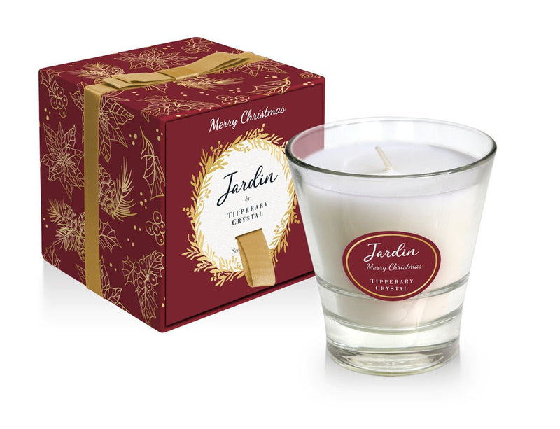 TIPPERARY CRYSTAL Jardin Collection Christmas Candle - Merry Christmas - CANDLES - Beattys of Loughrea