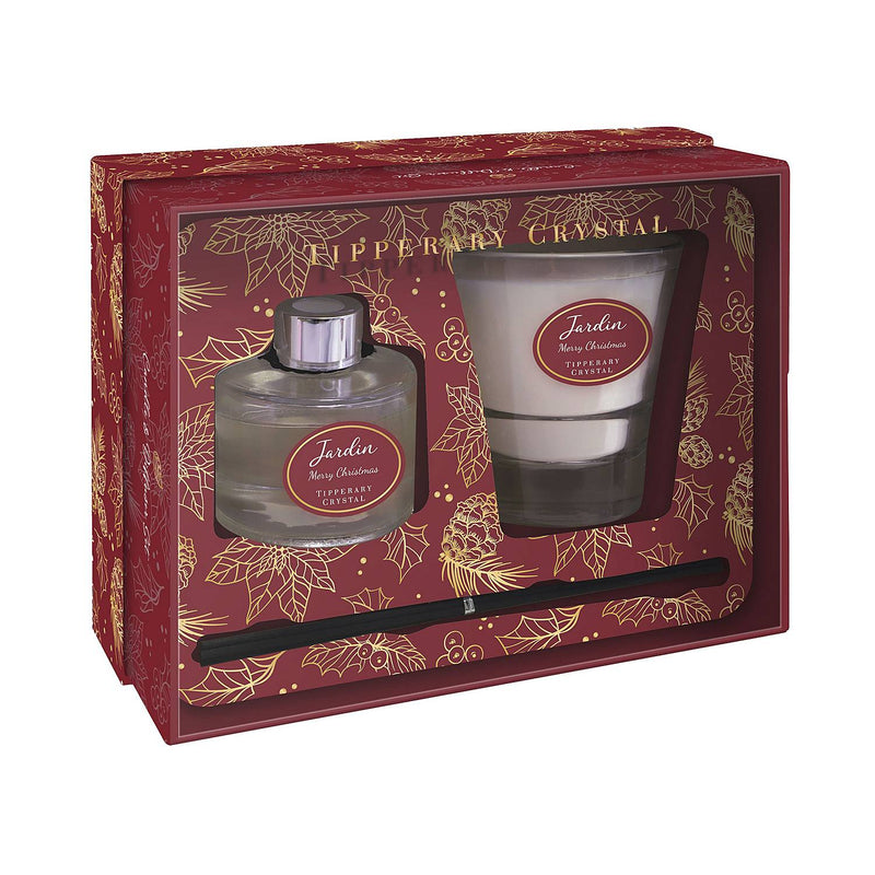 TIPPERARY CRYSTAL Jardin Collection Christmas Candle & Diffuser Set - Merry Christmas - CANDLES - Beattys of Loughrea