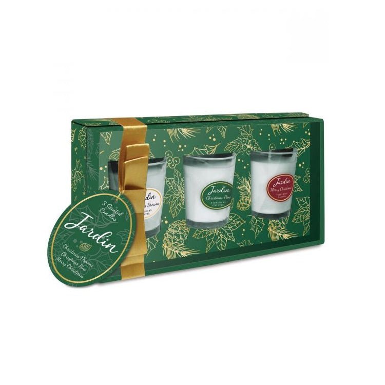 TIPPERARY CRYSTAL Jardin Collection 3 Mini Candles - Green Box - CANDLES - Beattys of Loughrea