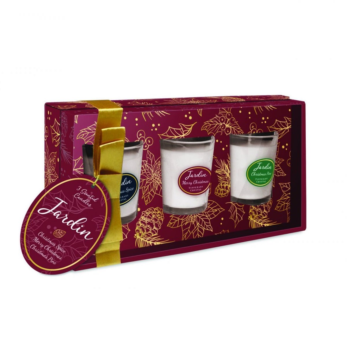 TIPPERARY CRYSTAL Jardin Collection 3 Mini Candles - Red Box - CANDLES - Beattys of Loughrea