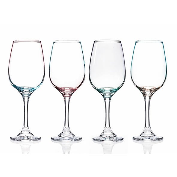 Newgrange Living Set of 4 Green & Pink Lustre Wine Glasses - DRINKING GLASSES - Beattys of Loughrea