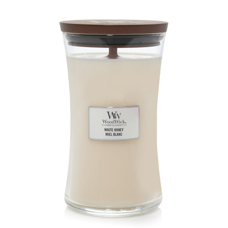 WoodWick White Honey Large Jar Candle - CANDLES - Beattys of Loughrea