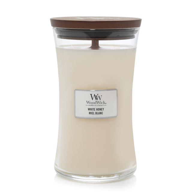 WoodWick White Honey Large Jar Candle - CANDLES - Beattys of Loughrea