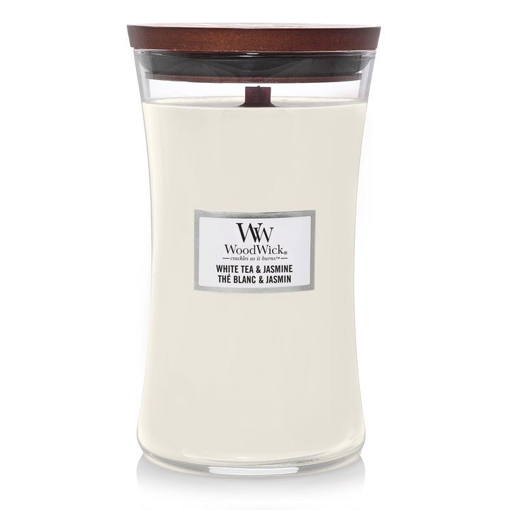 WoodWick White Tea & Jasmine Large Candle - CANDLES - Beattys of Loughrea